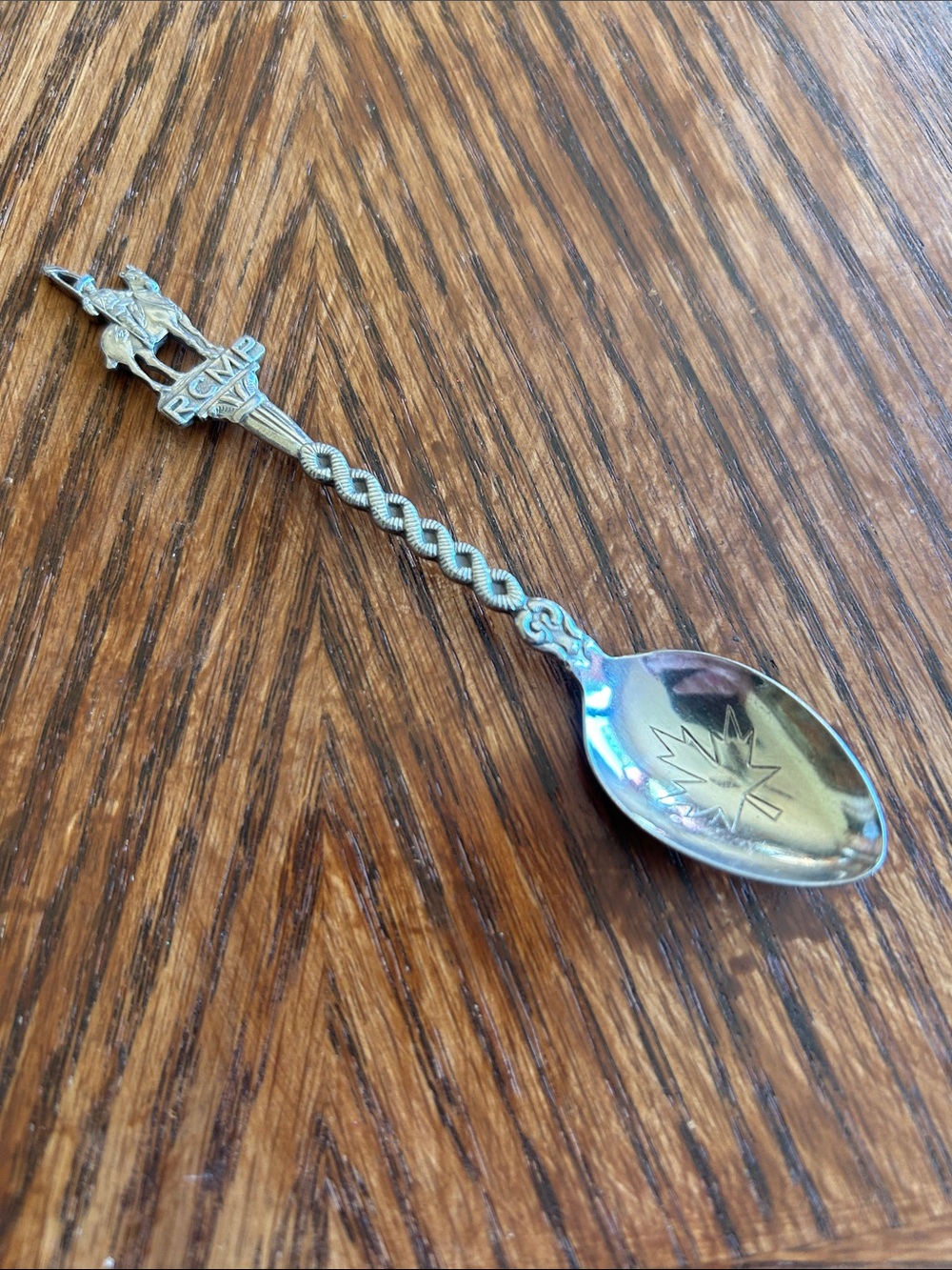 Vintage RCMP Silver Plate Made in Holland Maple Leaf Souvenir Spoon